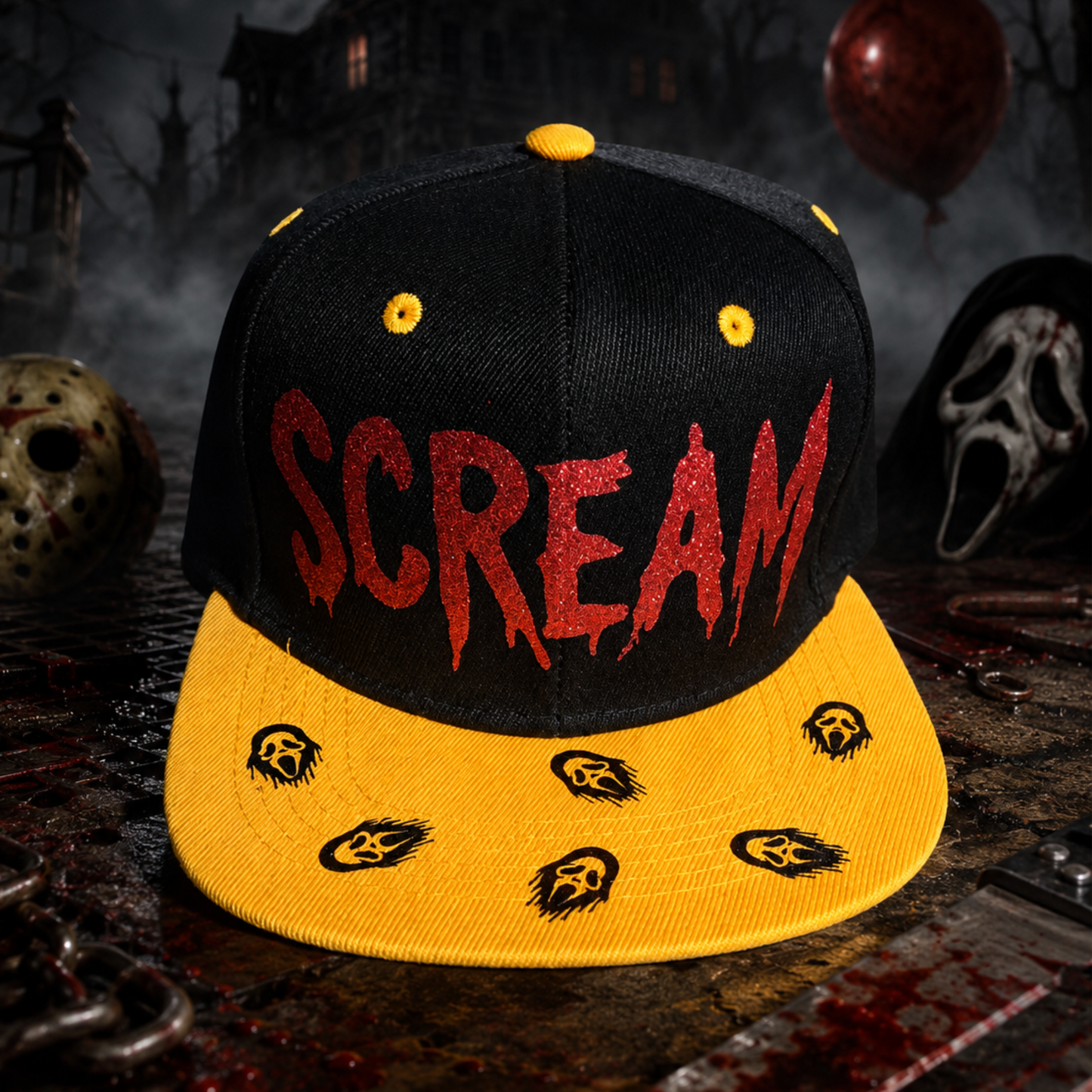 Scream Ghost Horror Snapback Hat