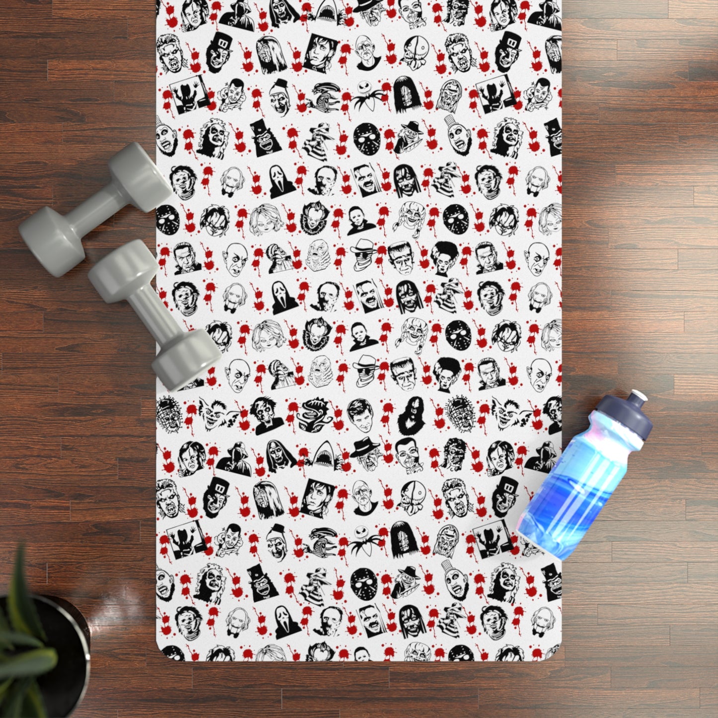 Horror Classic Movie Monsters Rubber Yoga Mat, workout equipment, stretching
