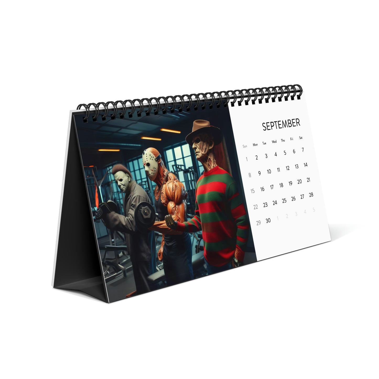 Horror Movie Themed Desktop Calendar (2024), Horror Fan, Horror Gift, New Year, Freddy Krueger, Jason, Michael Myers