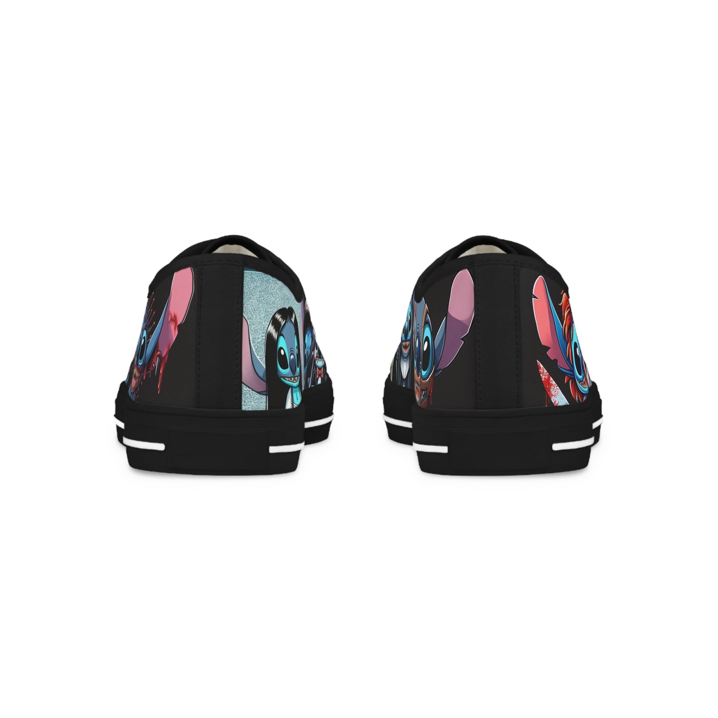Horror Themed Low Top Sneakers, Stitch horror movie character sneakers