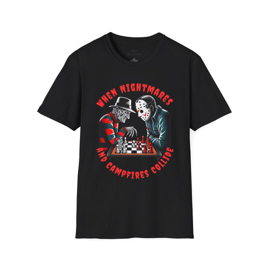 When Nightmares and Campfires Collide - Unisex Softstyle T-Shirt - Chess Shirt - Graphic Tee - Horror t-shirt