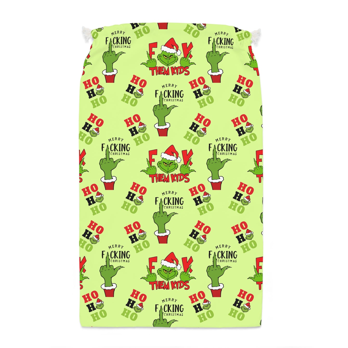 Inappropriate Grinch Christmas Gift Sack, Funny Humor