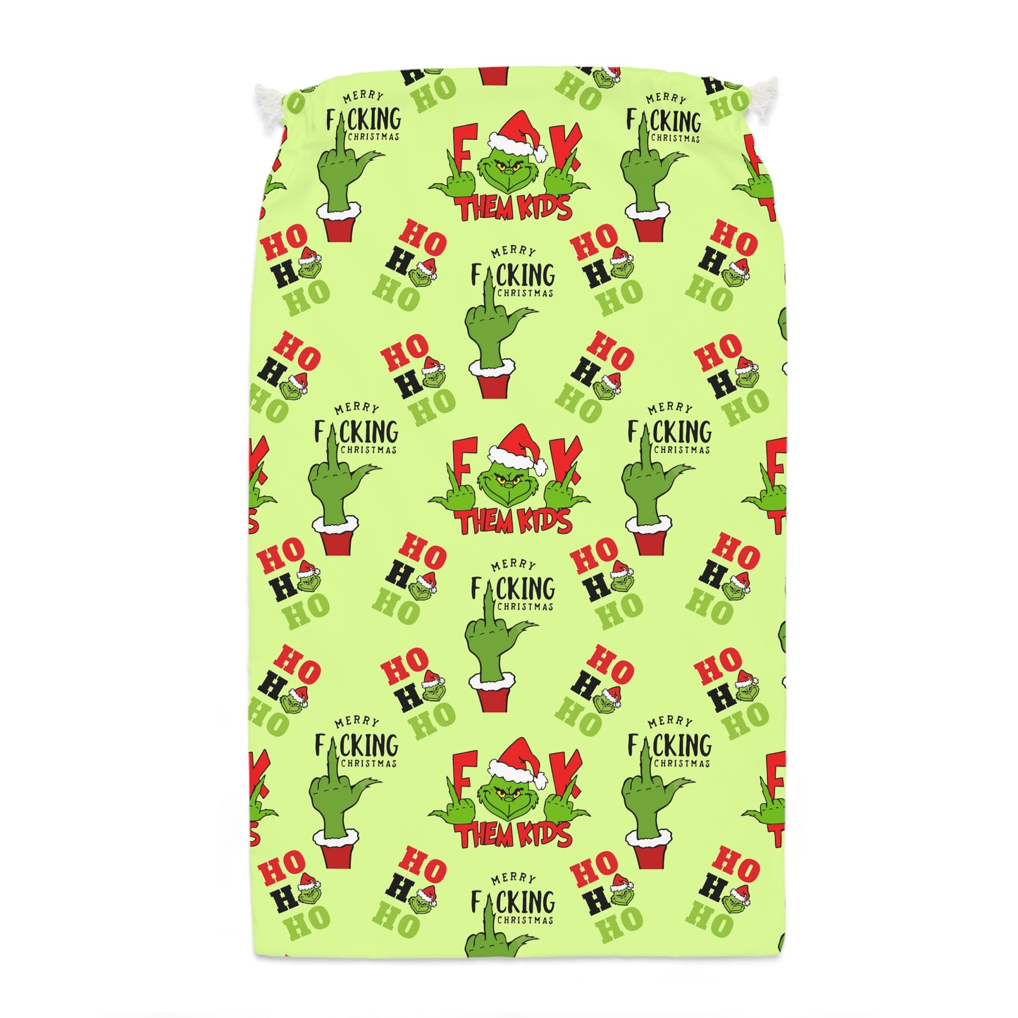 Inappropriate Grinch Christmas Gift Sack, Funny Humor