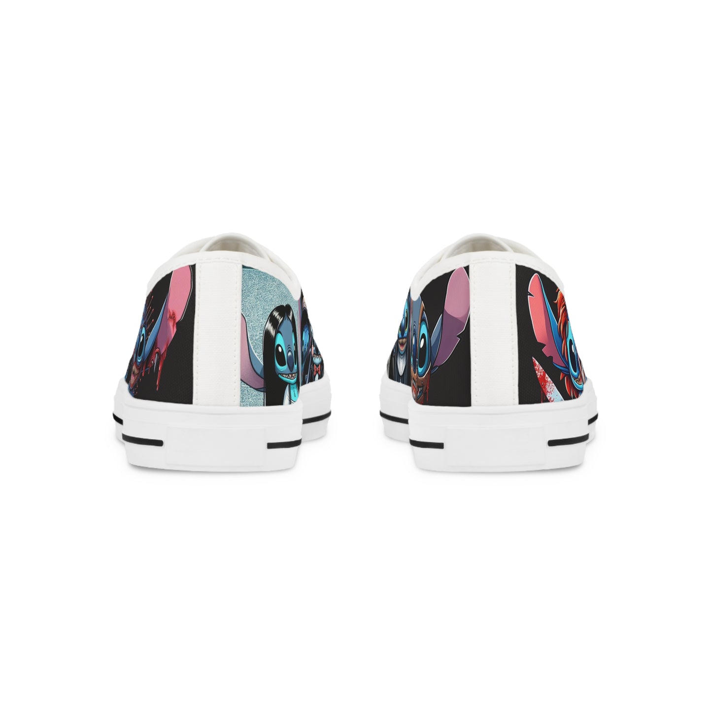 Horror Themed Low Top Sneakers, Stitch horror movie character sneakers