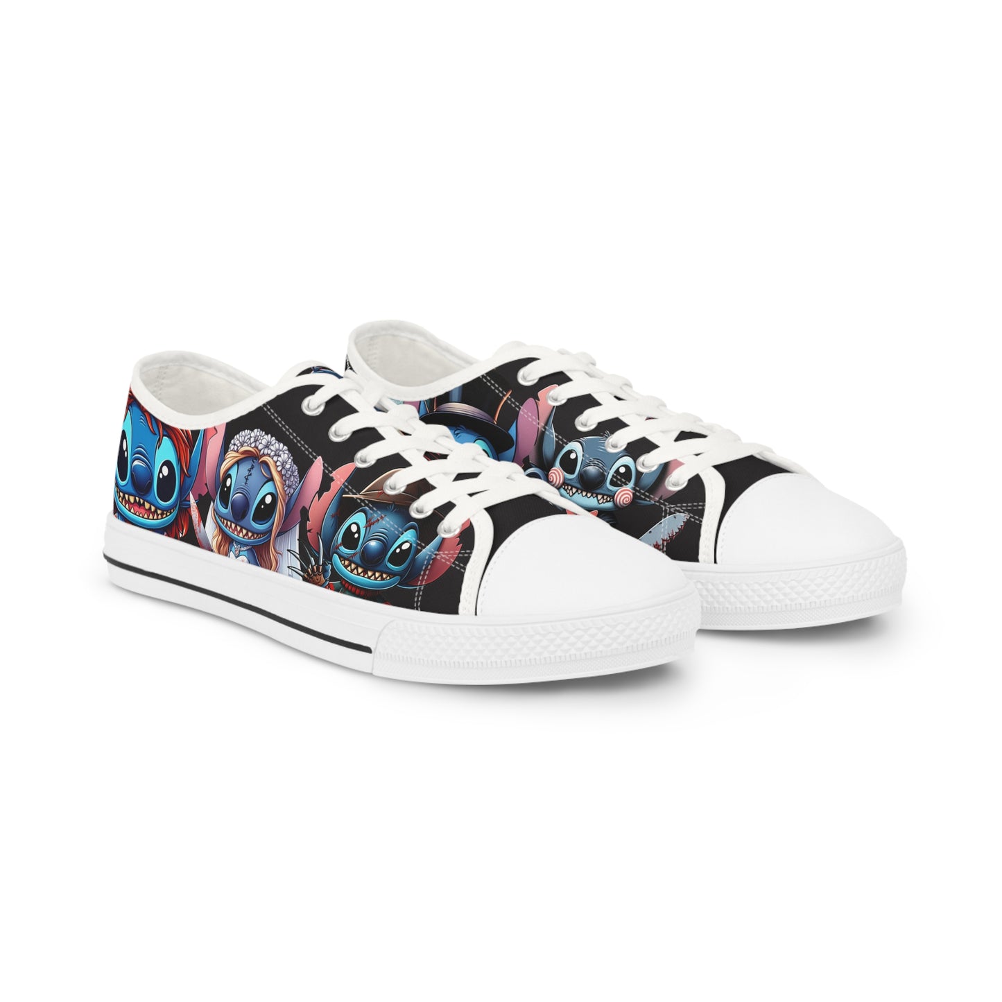 Horror Themed Low Top Sneakers, Stitch horror movie character sneakers