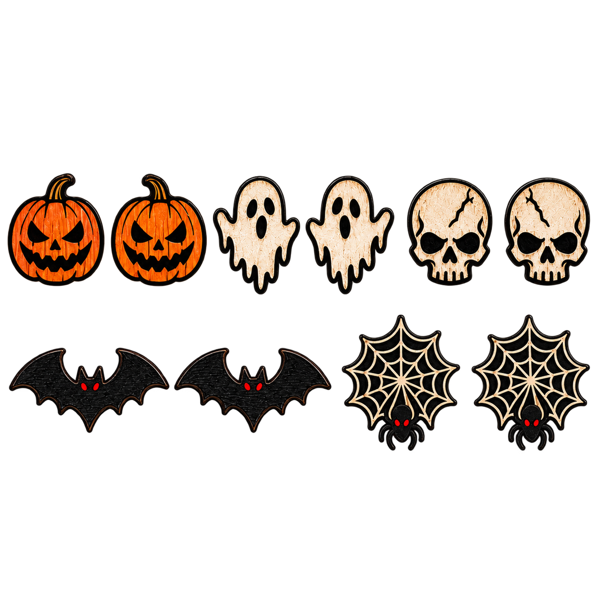 FREE Halloween Stud Earring SVG – 5 Pair Spooky Laser Cut Earring Set