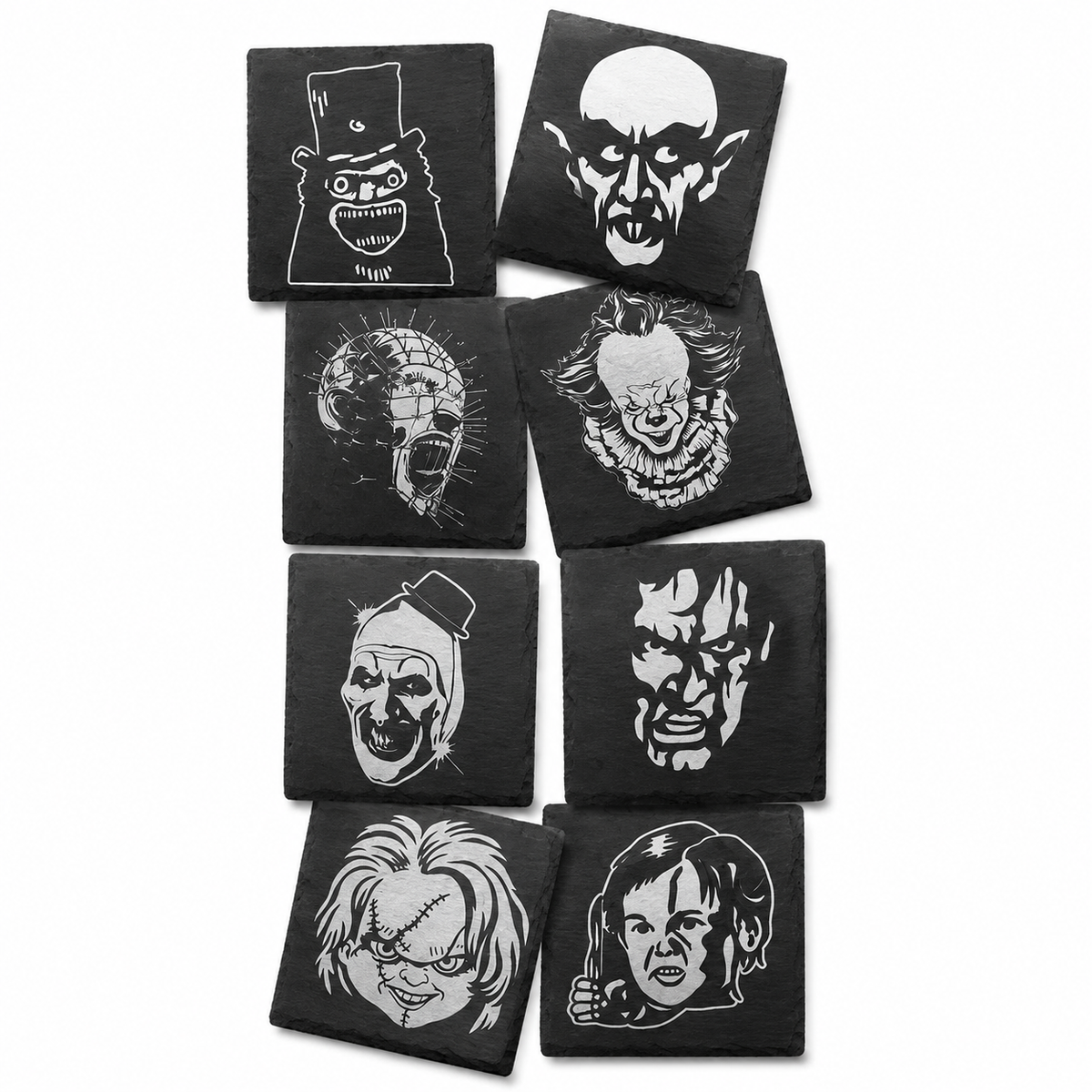 Horror Character Black Slate Coaster