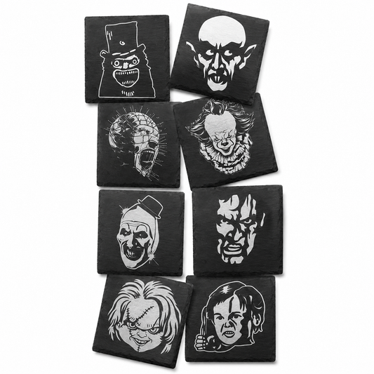 Horror Character Black Slate Coaster