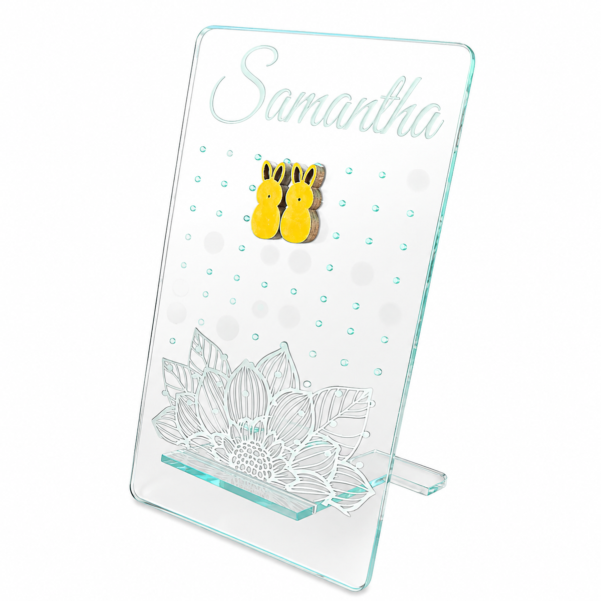 Personalized Acrylic Earring Travel Size Display Organizer