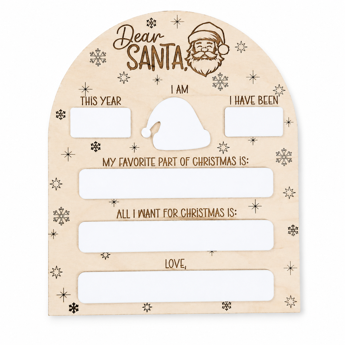 Interactive Christmas Milestone Tracker Wood and Dry Erase