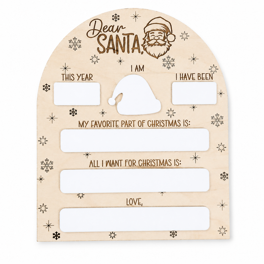 Interactive Christmas Milestone Tracker Wood and Dry Erase
