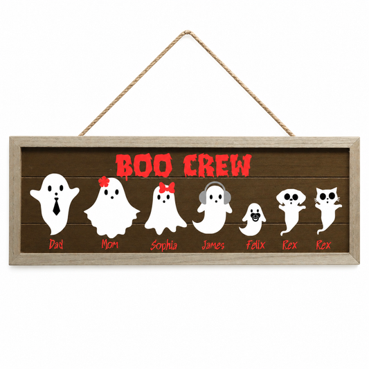 Personalized Ghost Family Sign – Custom Halloween Family Décor