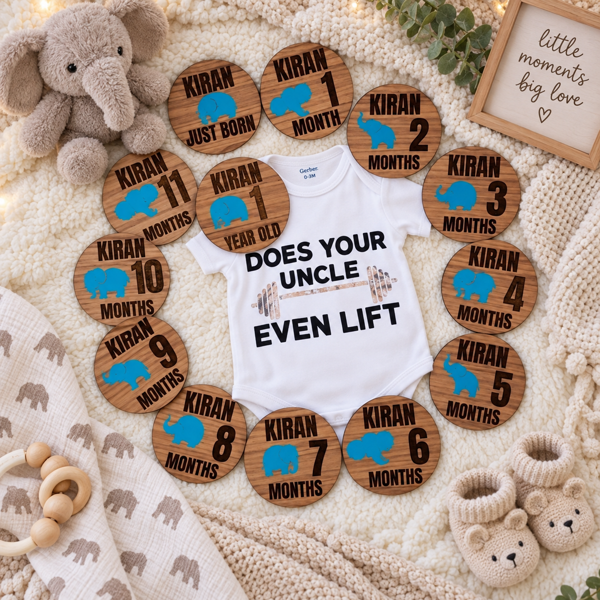 Milestone Disc wooden Customizable