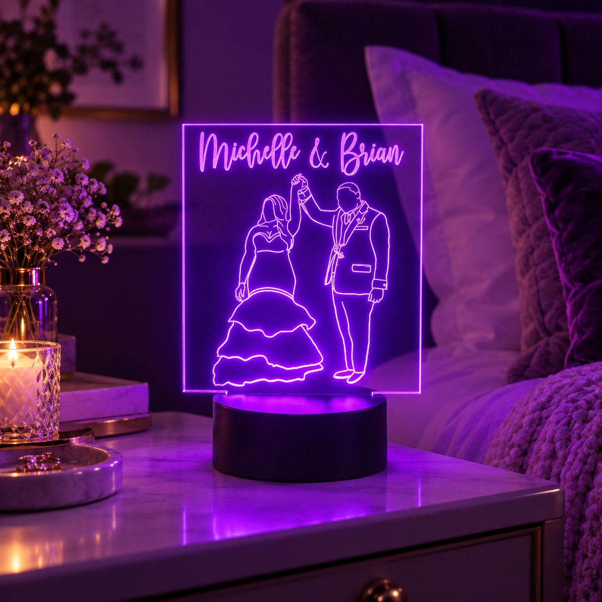 LED Photo Lamp, Acrylic Sign, Wedding, Anniversary — Engraved Gifts photo 8