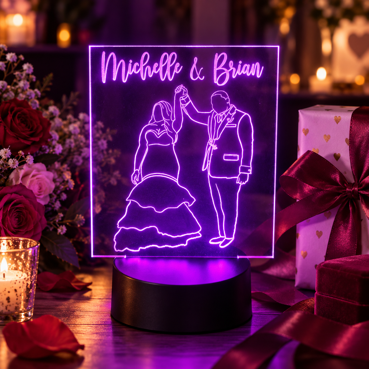LED Photo Lamp, Acrylic Sign, Wedding, Anniversary — Engraved Gifts photo 6