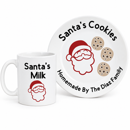 Santa's Cookies Plate and Santa's Milk Mug
