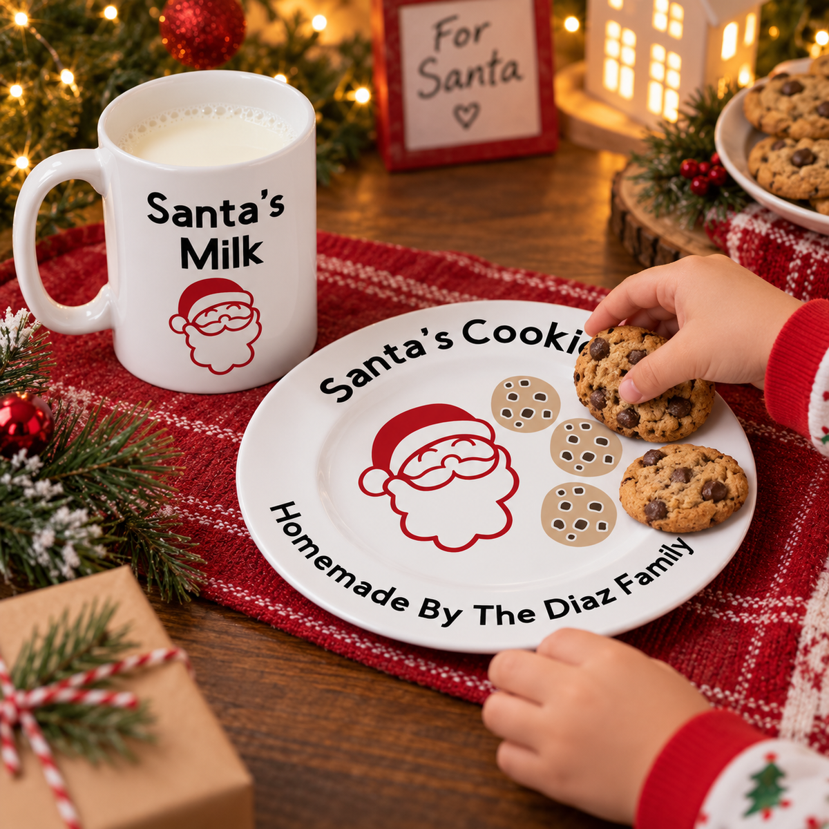Santa's Cookies Plate and Santa's Milk Mug