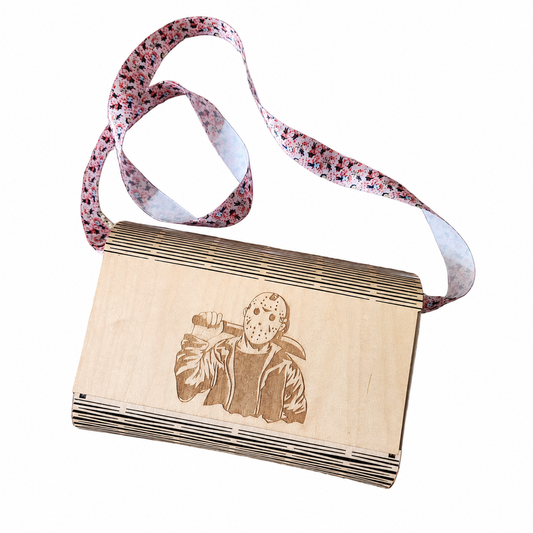 Jason Wooden Crossbody Clutch Purse - Jason Friday the 13th