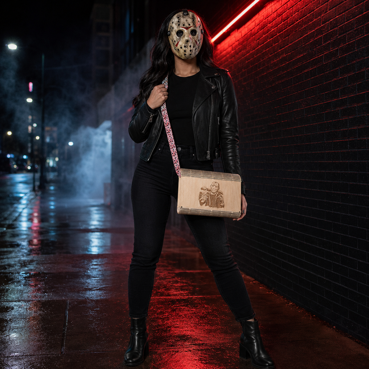 Jason Wooden Crossbody Clutch Purse - Jason Friday the 13th — Horror Products photo 2