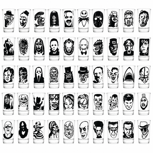Horror Shot Glasses 50 Shot gift set - Great for a Halloween Wedding or your home