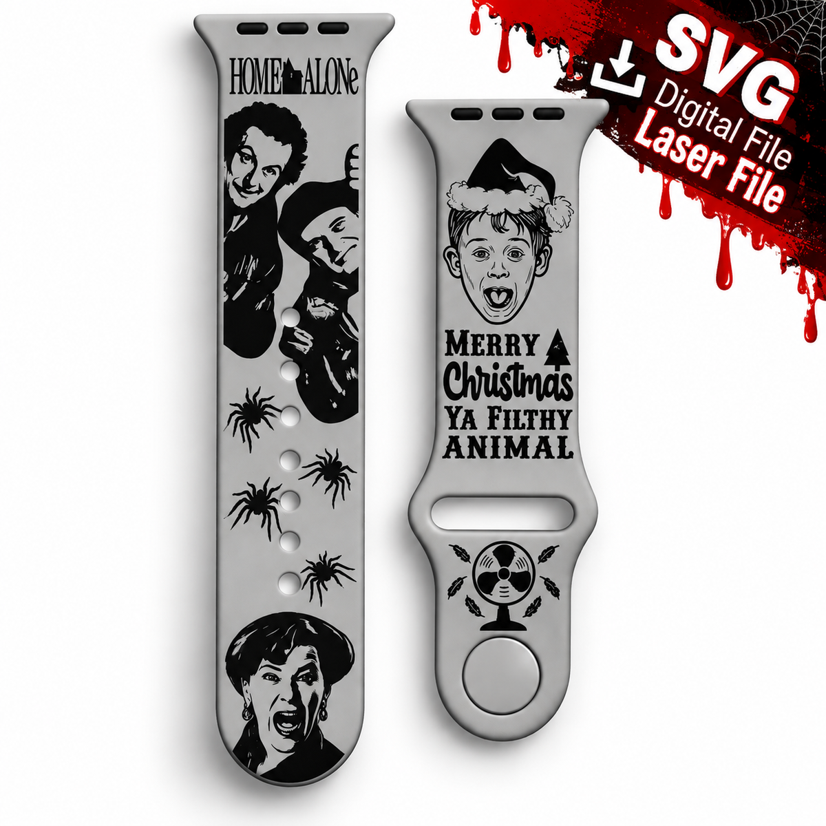 Home Alone Watch Band SVG – Christmas Laser Engraving File
