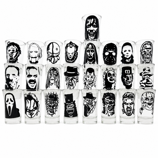 25-Piece Horror Character Shot Glass Set – Ultimate Collector’s Barware