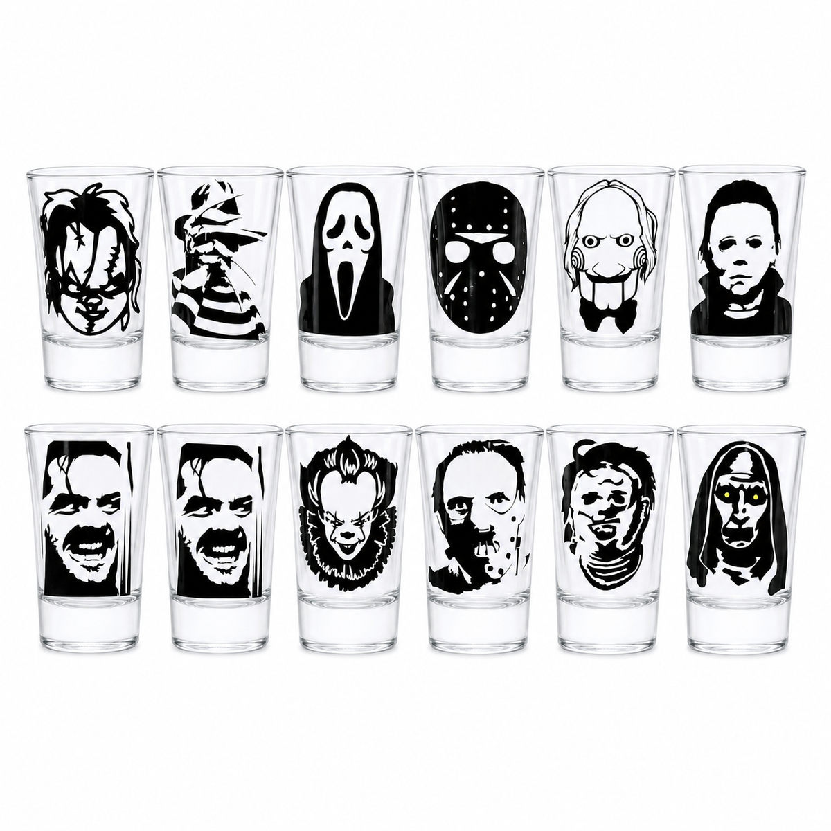 Classic Horror shot glasses set of 12