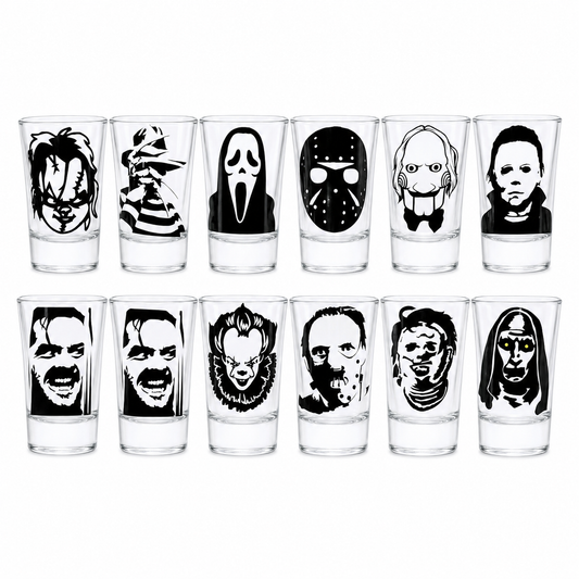 Classic Horror Shot Glass Set of 12