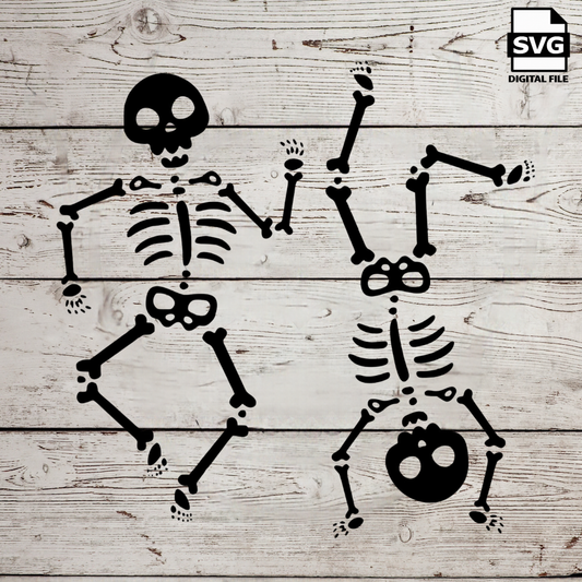 Dancing Skeletons SVG – Halloween Cut & Engrave File