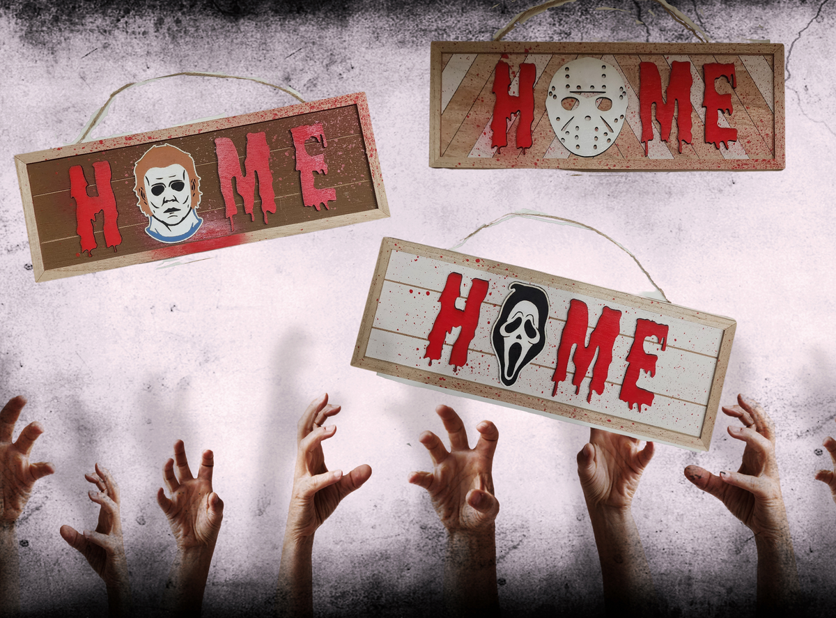 Horror Open Sign Horror Home Signs - 3 Characters - 2D hand painted wood – CCCreationz
