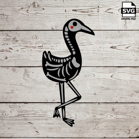 Flamingo Skeleton SVG – Gothic Bird Cut File