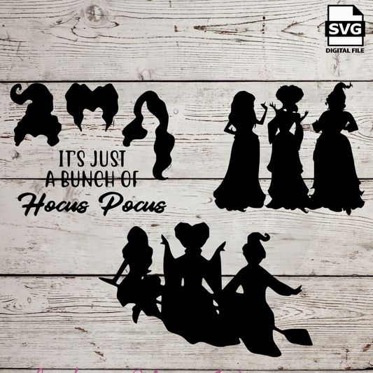 3 witches, sister witches Bundle  SVG file for Cricut - laser engraving Glowforge, Scary, Halloween, Minimalistic, Halloween, magic