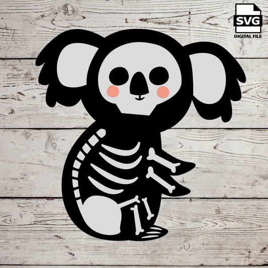 Koala Skeleton SVG file perfect for Cricut, Cameo, or Silhouette also for laser engraving Glowforge, Scary, Halloween, animal