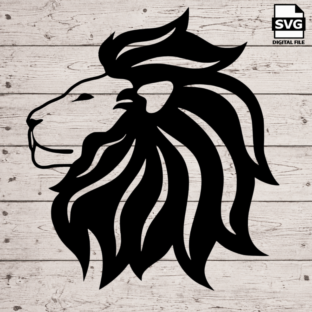 Lion Side Profile SVG files perfect for Cricut Cameo — digital design preview 1