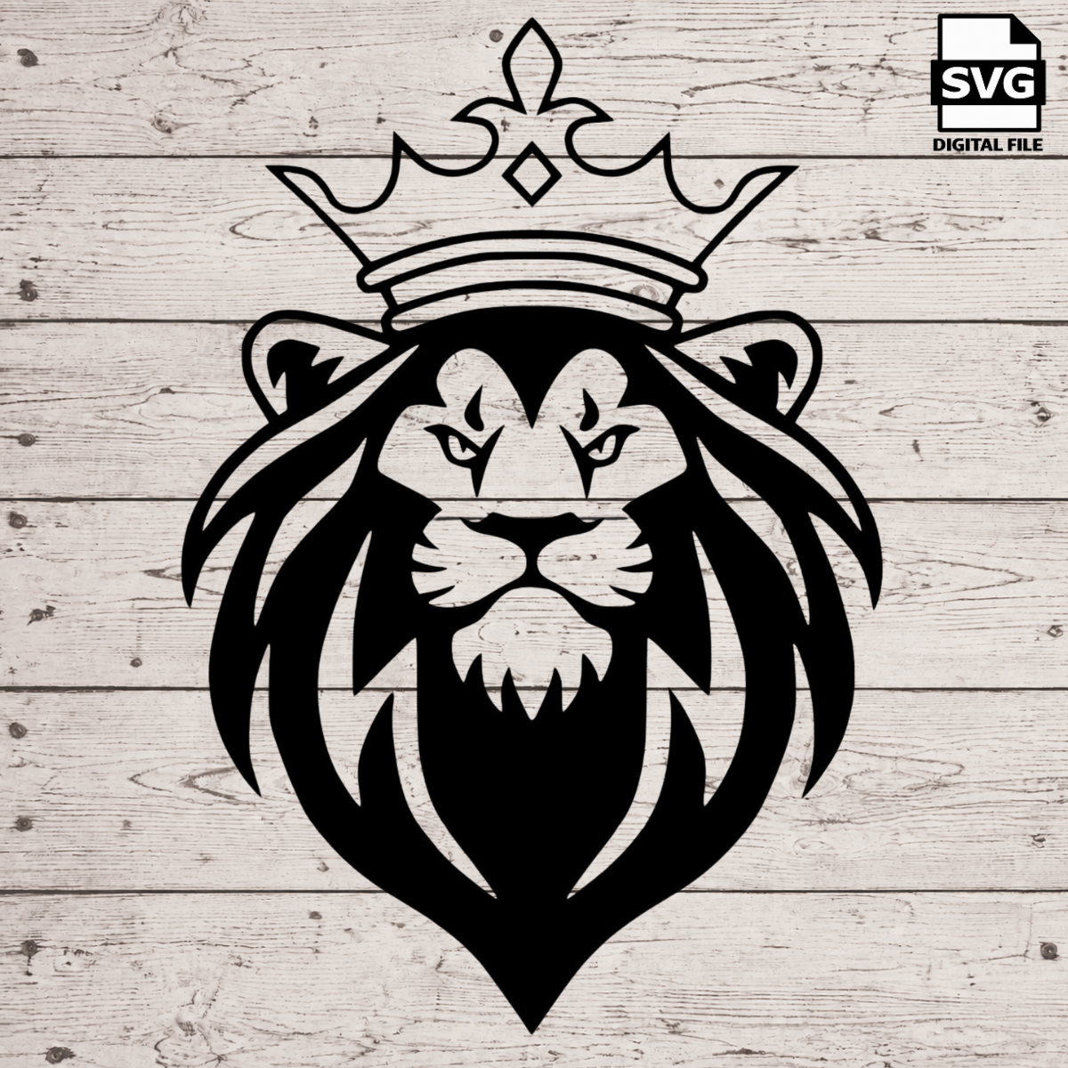 King Lion Detailed SVG files perfect for Cricut Cameo — digital design preview 1