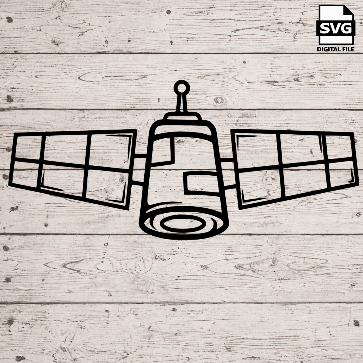 Outer Space Satellite SVG files perfect for Cricut Cameo — digital design preview 1
