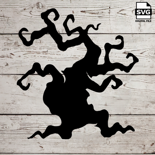 Creepy Tree, Haunted Tree, Halloween Tree  SVG file perfect for Cricut and laser engraving Glowforge, Scary, Halloween, Minimalistic