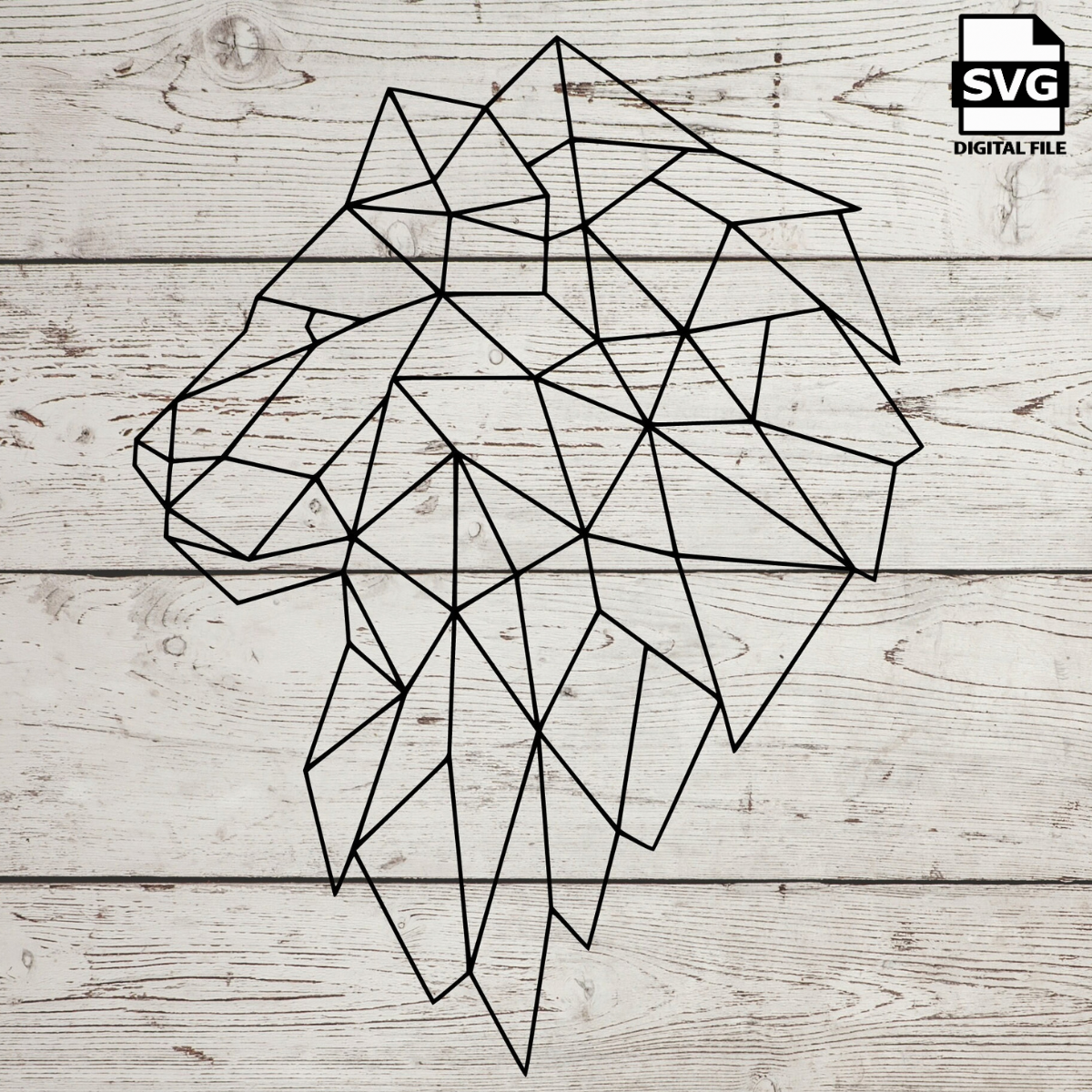 Lion Line Art SVG files perfect for Cricut, Cameo, or Silhouette also for laser engraving Glowforge animal, graphic, line art