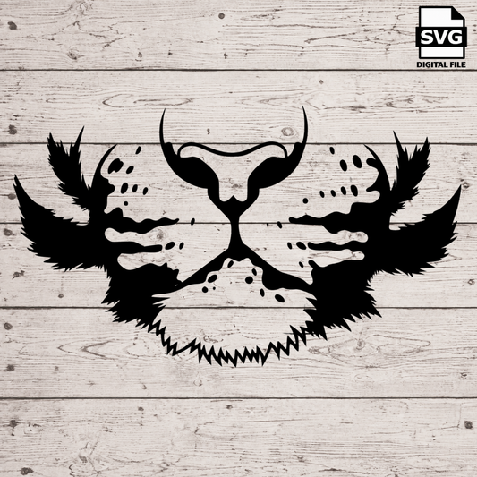Tiger Mouth SVG file perfect for Cricut, Cameo, or Silhouette also for laser engraving Glowforge, half face, mask, sublimation