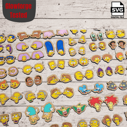 Cartoon Family Earrings SVG Bundle / clown/ Bart/ Homer/ Funny/ TV series Stud earrings/ Laser file/ Digital file/ Glowforge