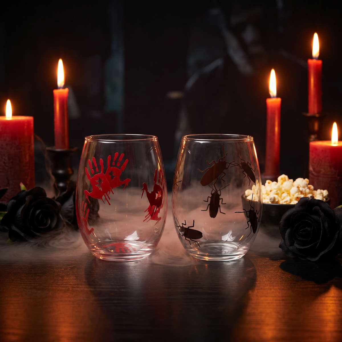 Cockroach & Bloody Hands Prank Wine Glass — Glassware photo 2