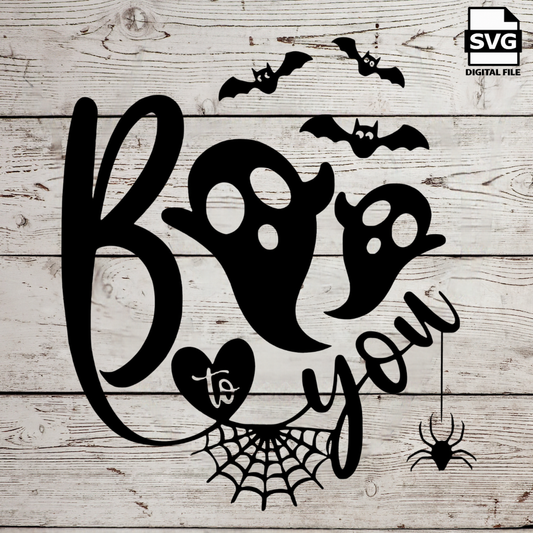 Boo to you  SVG file for Cricut - laser engraving Glowforge, Scary, Halloween, Minimalistic, Halloween, Horror, phrase, saying