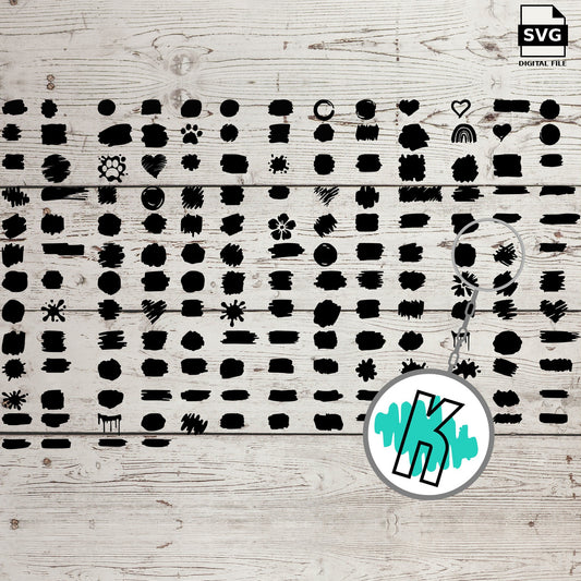 Brush strokes bundle. SVG digital download preview.