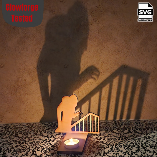 SVG Nosferatu LED Tealight Holder, Nosferatu Shadow Caster for Halloween Gift, Spooky Halloween Shadow Art (Copy)