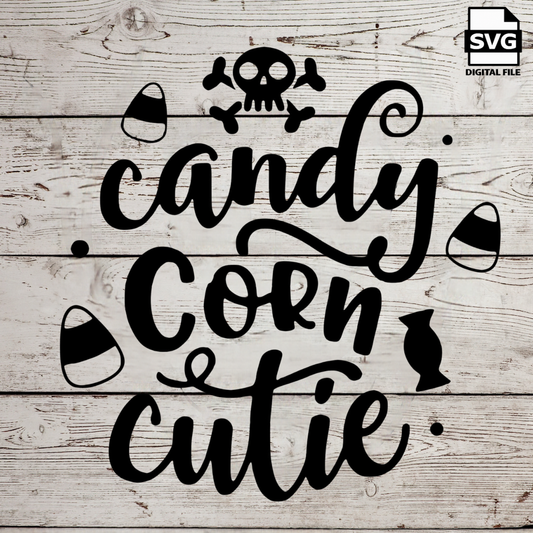 Candy Corn Cutie SVG file for Cricut - laser engraving Glowforge, Scary, Halloween, Minimalistic, Halloween, Horror, phrase, saying