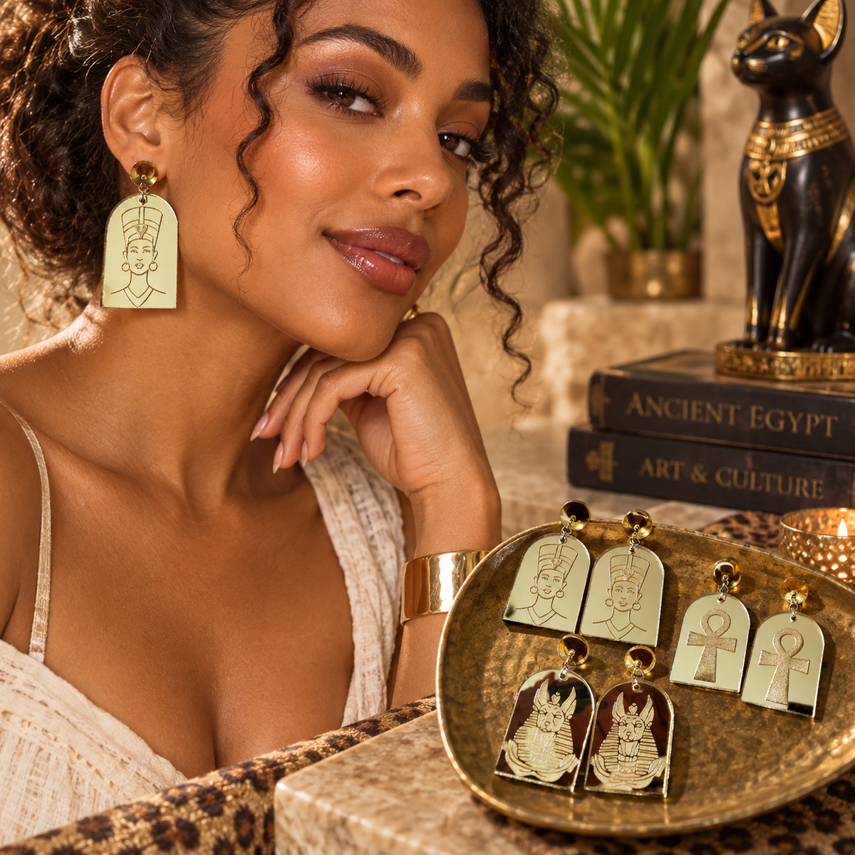 Egyptian Themed Arch earrings