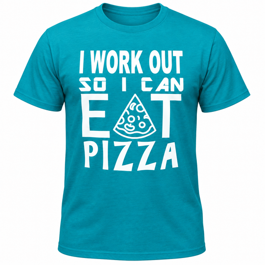 Custom Pizza Workout T-Shirt – Personalized Gym Tee — T-Shirt photo 1