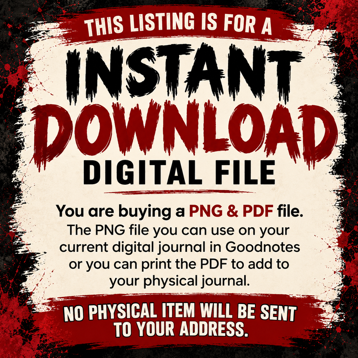 Instant download digital file information for C&C Creationz printable journal templates