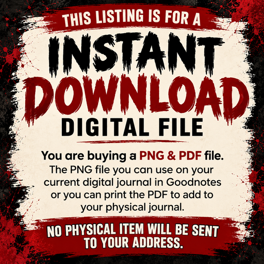 Instant download digital file information for C&C Creationz printable journal templates