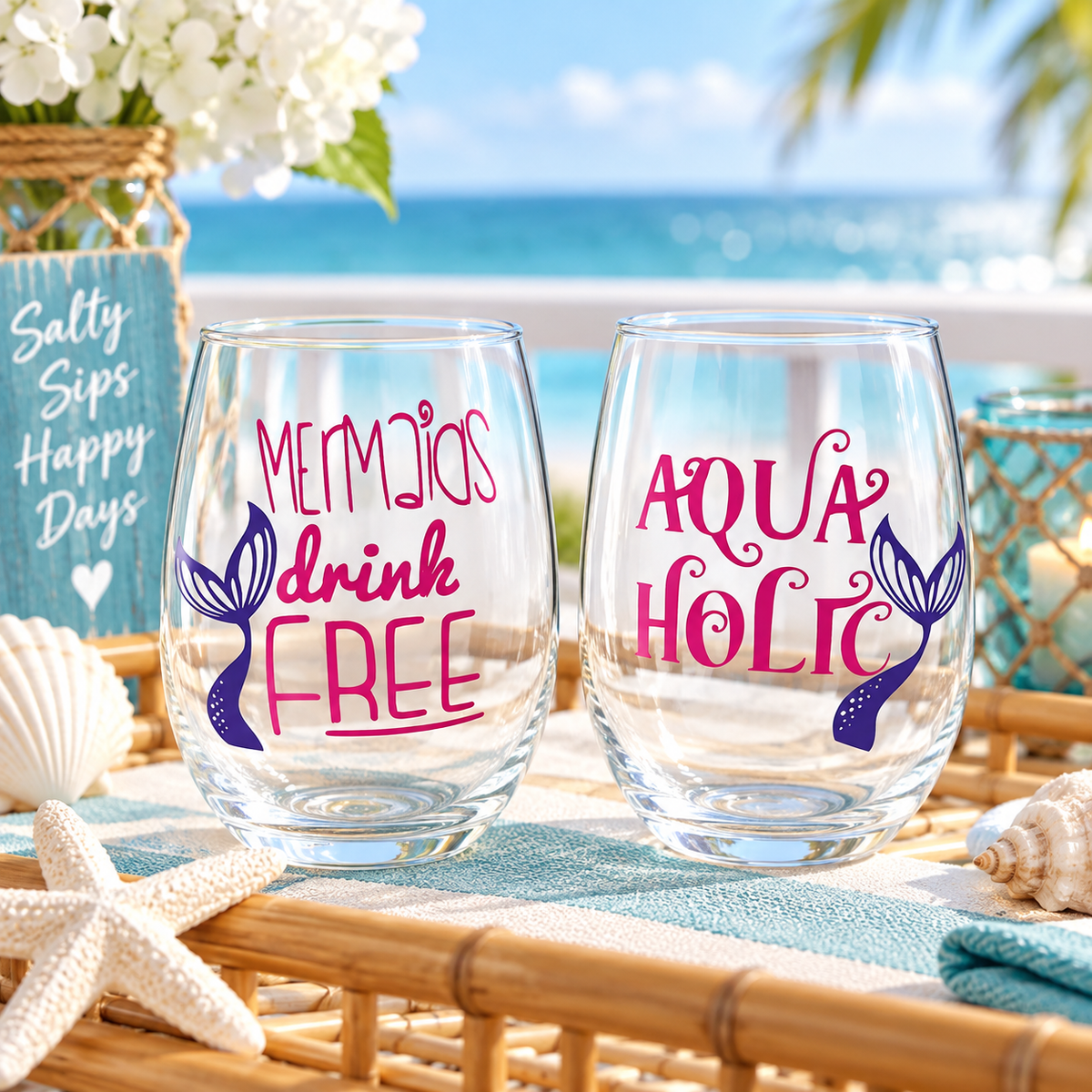 Mermaid Wine Glasses — Glassware photo 4